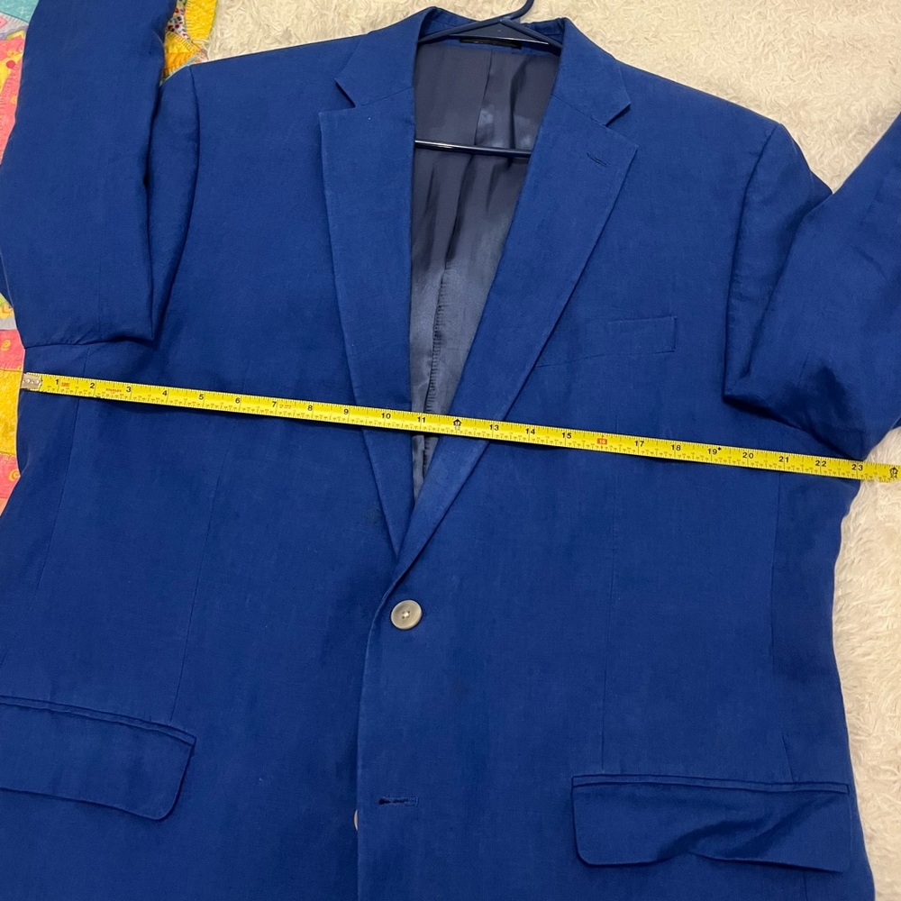 Lauren Ralph Lauren Royal Blue Linen Men's Blazer - Picture 7 of 9